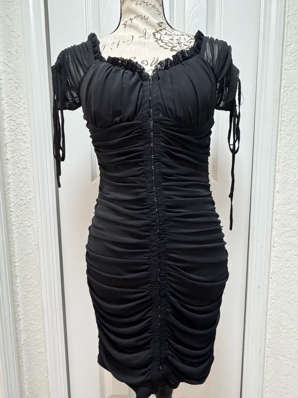 ✨ Fashion Nova Ariel Mesh Mini Dress Black - Size L (NWT) ✨ - Picture 7 of 12